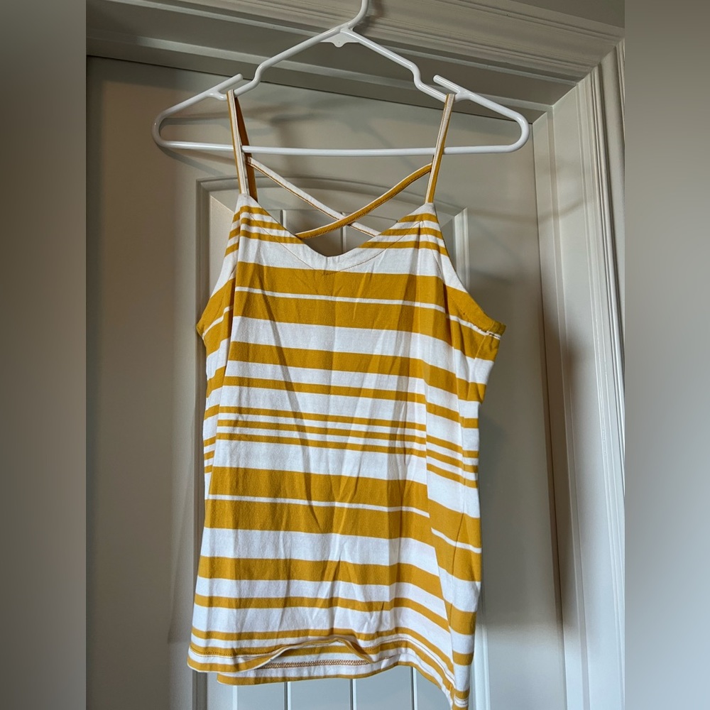 Yellow striped strappy top